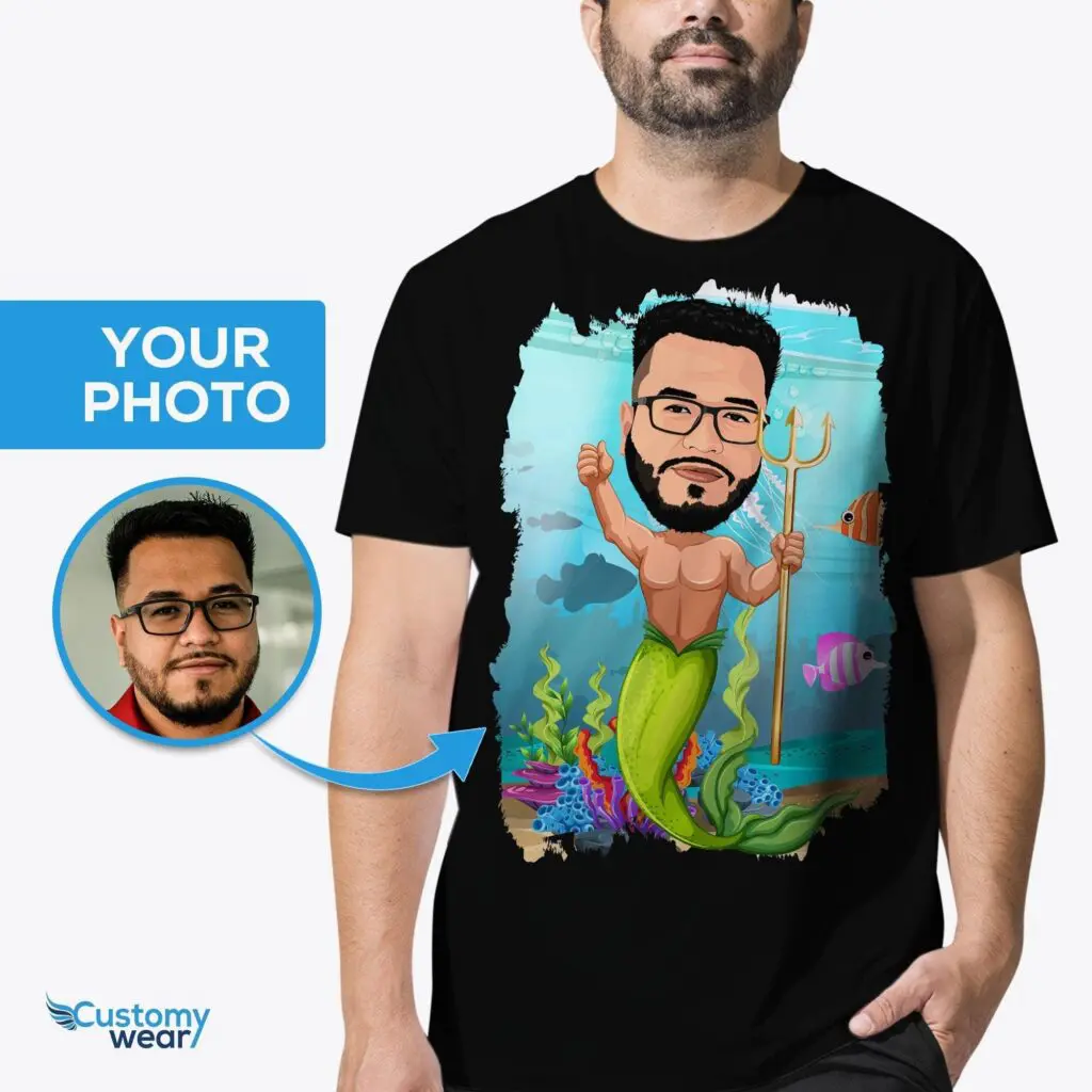 Capture Your Love Under the Waves: Custom Mermaid Shirt for Him Adult shirts www.customywear.com