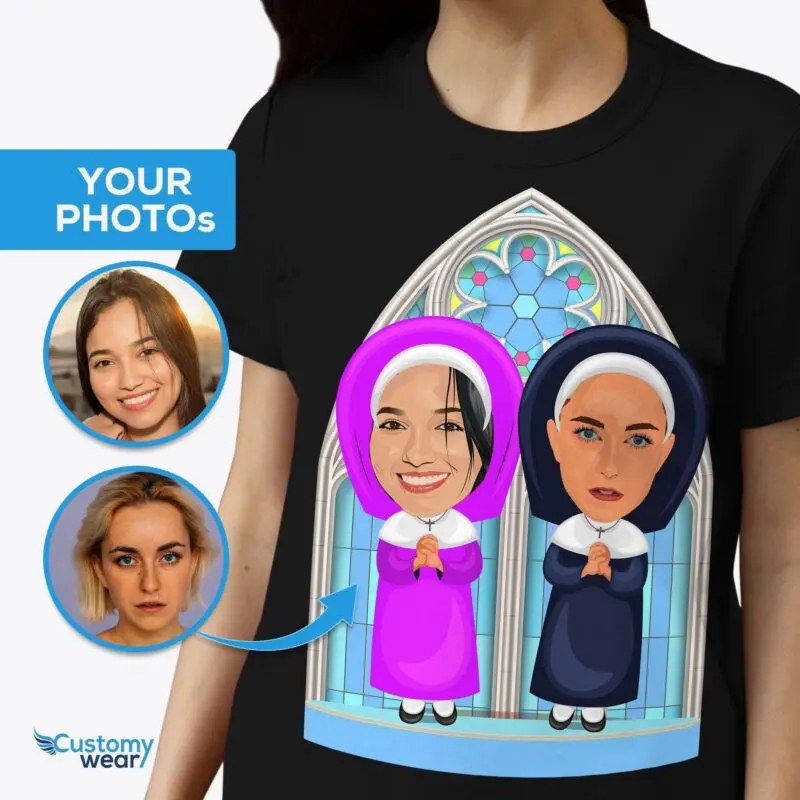 Personalized Sisterhood Nun T-Shirt – Transform Your Photo Axtra - ALL vector shirts - male www.customywear.com