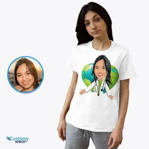 Custom Nurse Shirt – Personalized Nursing Gift with Heart Globe Adult shirts www.customywear.com