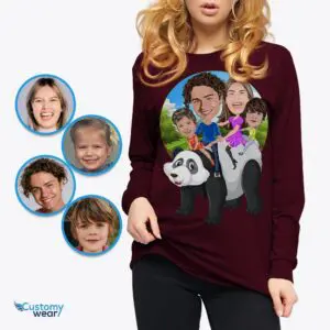 Personalized Panda Family T-Shirt | Custom Mom Memorial Gift Adult shirts www.customywear.com