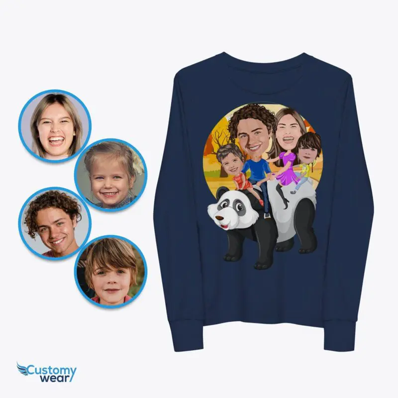 Personalized Youth Panda Shirts | Custom Funny Family Tees Axtra - ALL vector shirts - male www.customywear.com