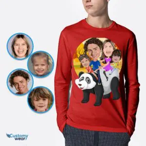 Personalized Youth Panda Shirts | Custom Funny Family Tees Axtra - ALL vector shirts - male www.customywear.com