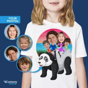 Personalized Youth Panda T-Shirts | Custom Funny Family Tees Axtra - ALL vector shirts - male www.customywear.com