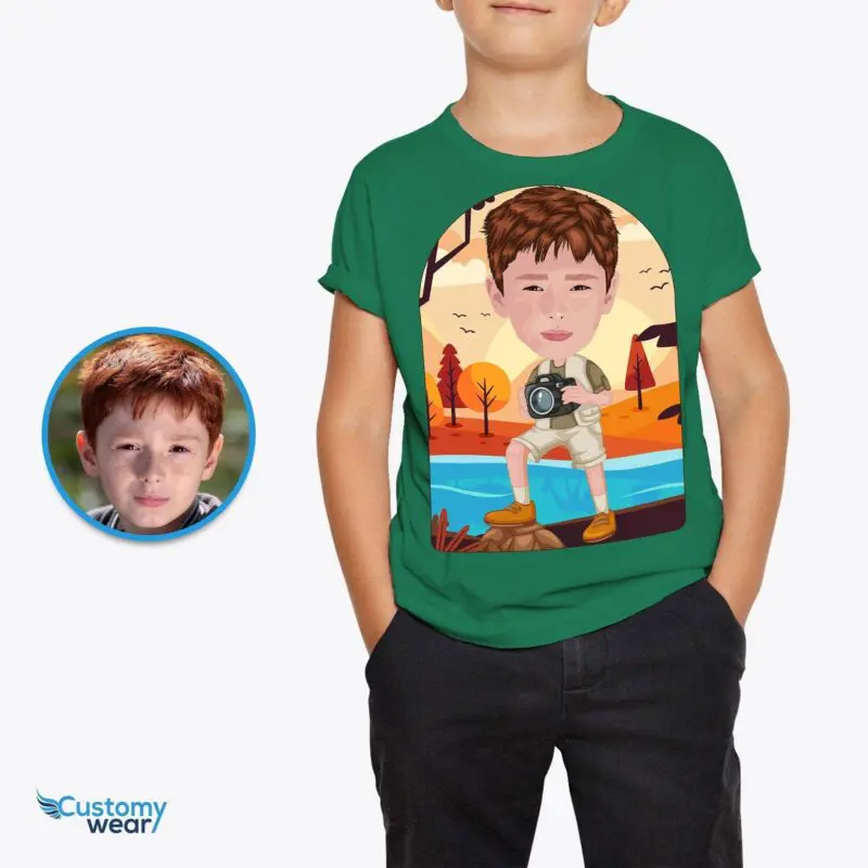 Personalized Photographer Youth T-Shirt | Custom Photo Print Tee Axtra - ALL vector shirts - male www.customywear.com