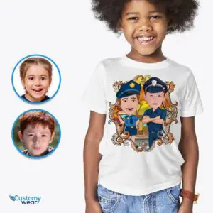 Personalized Police Siblings Shirt | Custom Youth Gift Axtra - ALL vector shirts - male www.customywear.com