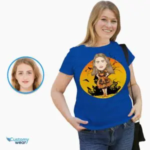 Personalized Pumpkin Halloween T-Shirt for Women | Custom Costume Tee Adult shirts www.customywear.com