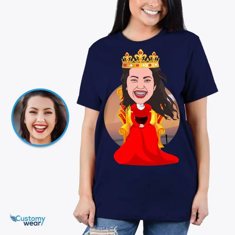 Personalized Queen Throne T-Shirt | Custom Royal Dress Tee Adult shirts www.customywear.com