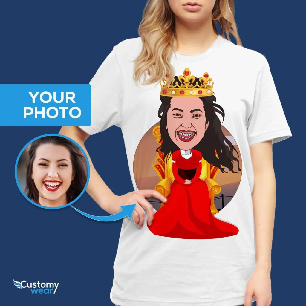 Personalized Queen Throne T-Shirt | Custom Royal Dress Tee Adult shirts www.customywear.com