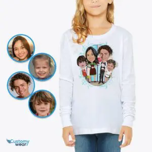 Personalized Family Server T-Shirts | Custom Cartoon Portrait Tees Axtra - ALL vector shirts - male www.customywear.com