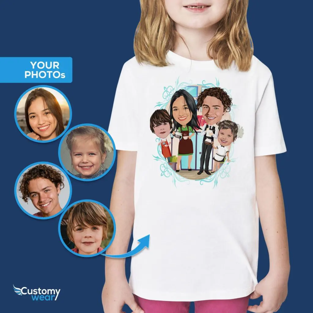 Personalized Family Server T-Shirts | Custom Cartoon Portrait Tees Axtra - ALL vector shirts - male www.customywear.com