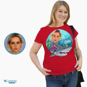 Stylishly Personalized Women’s Shark Tee – Embrace the Waves of Fashion Adult shirts www.customywear.com