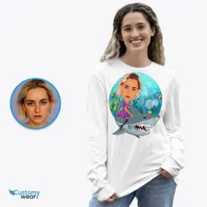 Stylishly Personalized Women’s Shark Tee – Embrace the Waves of Fashion Adult shirts www.customywear.com