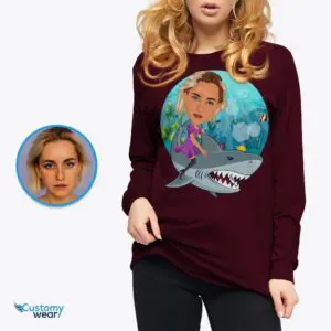 Stylishly Personalized Women’s Shark Tee – Embrace the Waves of Fashion Adult shirts www.customywear.com