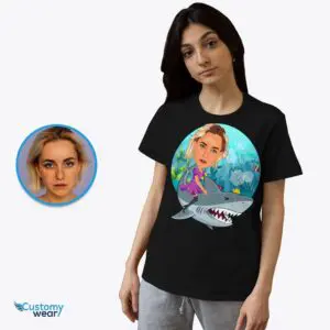 Stylishly Personalized Women’s Shark Tee – Embrace the Waves of Fashion Adult shirts www.customywear.com