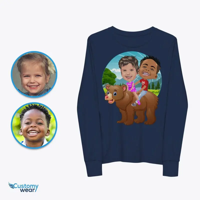 Custom Personalized Bear T-Shirt | Siblings Gift | Youth & Adult Sizes Axtra - ALL vector shirts - male www.customywear.com