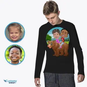 Custom Personalized Bear T-Shirt | Siblings Gift | Youth & Adult Sizes Axtra - ALL vector shirts - male www.customywear.com