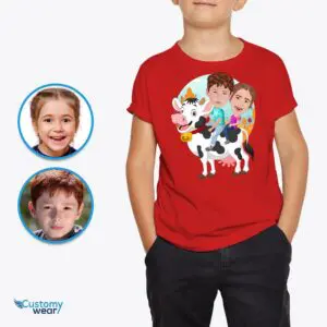 Personalized Siblings Cow Shirt | Ride the Farmyard Fun! Axtra - ALL vector shirts - male www.customywear.com