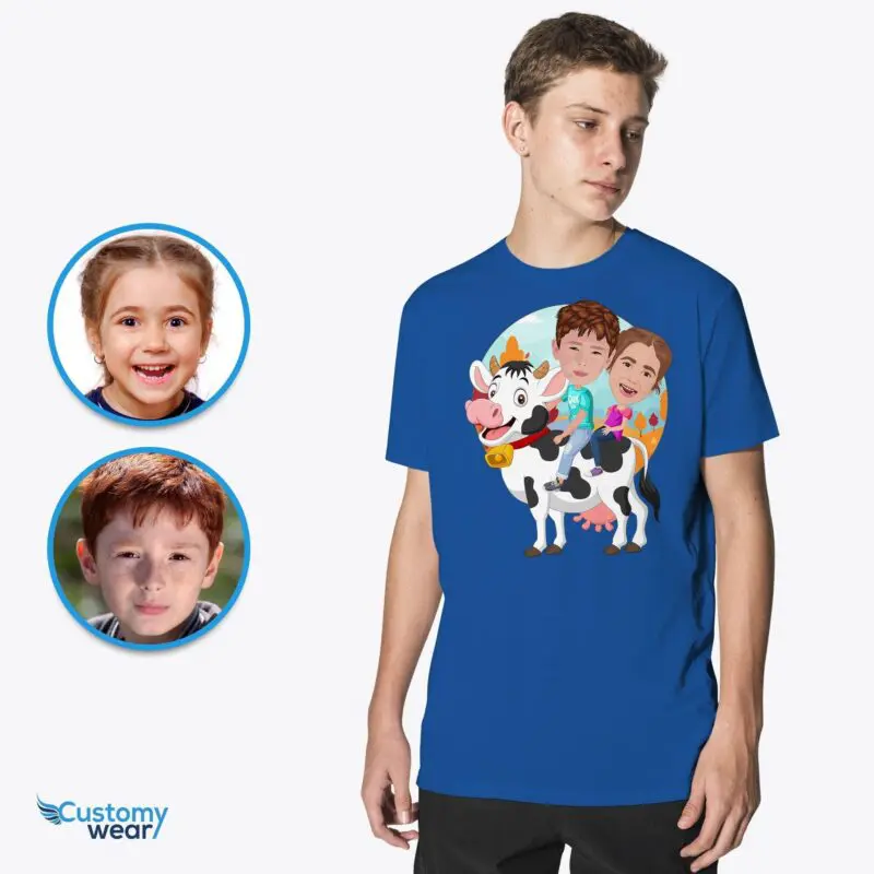 Personalized Siblings Cow Shirt | Ride the Farmyard Fun! Axtra - ALL vector shirts - male www.customywear.com