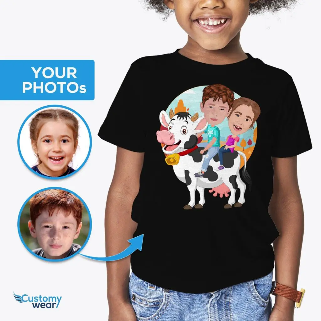 Personalized Siblings Cow Shirt | Ride the Farmyard Fun! Axtra - ALL vector shirts - male www.customywear.com