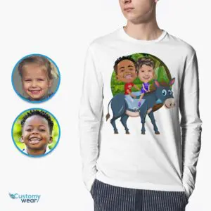 Personalized Siblings Donkey Shirt | Ride into Laughter and Fun! Axtra - ALL vector shirts - male www.customywear.com