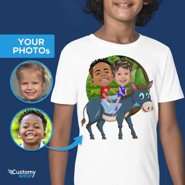 Personalized Siblings Donkey Shirt | Ride into Laughter and Fun! Axtra - ALL vector shirts - male www.customywear.com