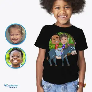 Personalized Siblings Donkey Shirt | Ride into Laughter and Fun! Axtra - ALL vector shirts - male www.customywear.com