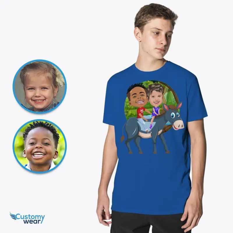 Personalized Siblings Donkey Shirt | Ride into Laughter and Fun! Axtra - ALL vector shirts - male www.customywear.com
