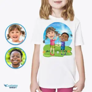 Transform Your Photos into Personalized Golf Tees! Custom Siblings Golf Shirt for Kids, Youth, and Adults ⛳️ Golf Player shirts www.customywear.com