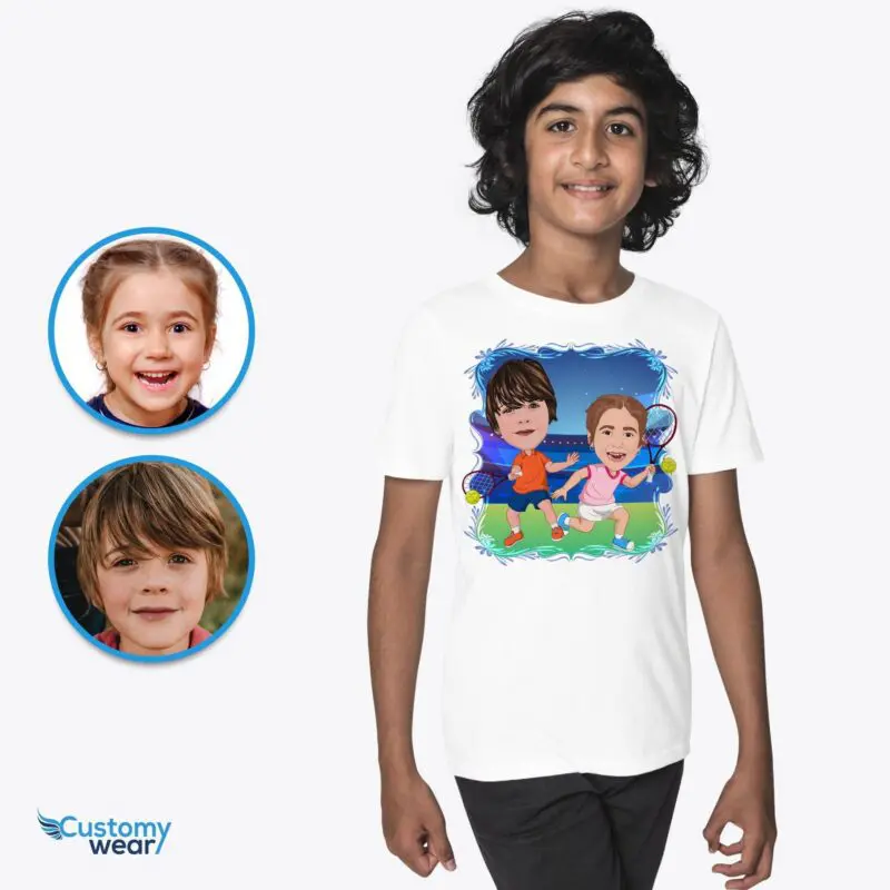 Personalized Tennis Sibling Tees | Custom Youth Tennis Gifts Axtra - ALL vector shirts - male www.customywear.com