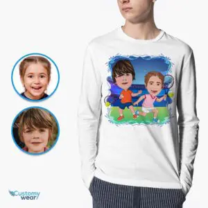 Personalized Tennis Sibling Tees | Custom Youth Tennis Gifts Axtra - ALL vector shirts - male www.customywear.com