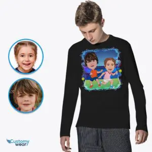 Personalized Tennis Sibling Tees | Custom Youth Tennis Gifts Axtra - ALL vector shirts - male www.customywear.com