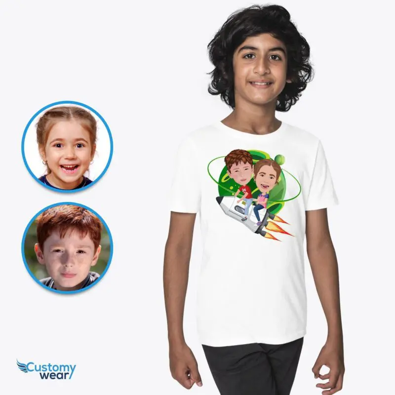 Transform Your Photo into Custom Spaceship Siblings Tee Axtra - ALL vector shirts - male www.customywear.com