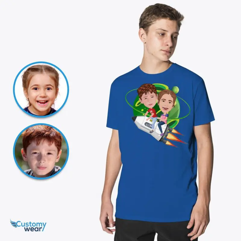 Transform Your Photo into Custom Spaceship Siblings Tee Axtra - ALL vector shirts - male www.customywear.com