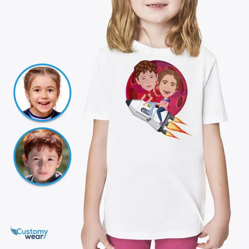 Personalized Spaceship Siblings Tee | Custom Rocket Shirt Axtra - ALL vector shirts - male www.customywear.com