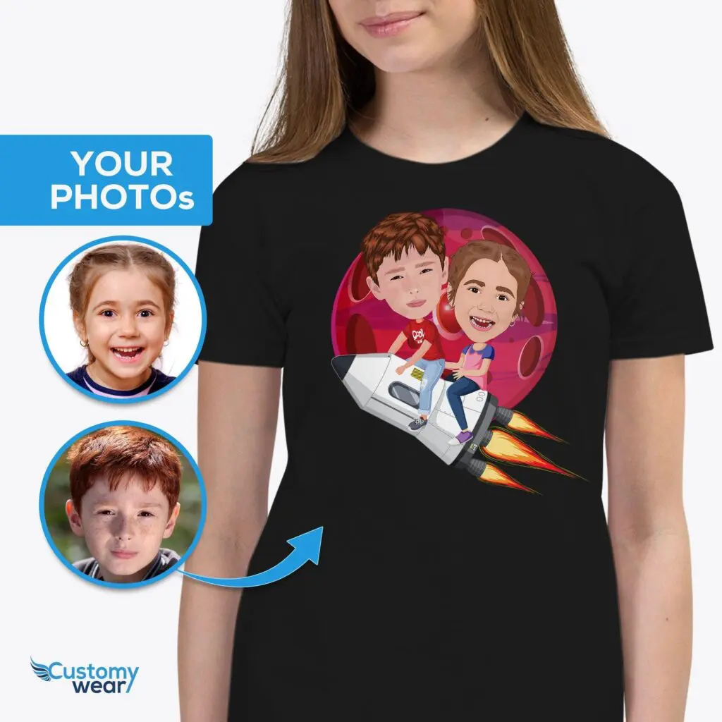 Personalized Spaceship Siblings Tee | Custom Rocket Shirt Axtra - ALL vector shirts - male www.customywear.com