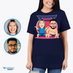 Transform Your Photo into Custom Sumo Couples Tee | Japanese Streetwear Adult shirts www.customywear.com