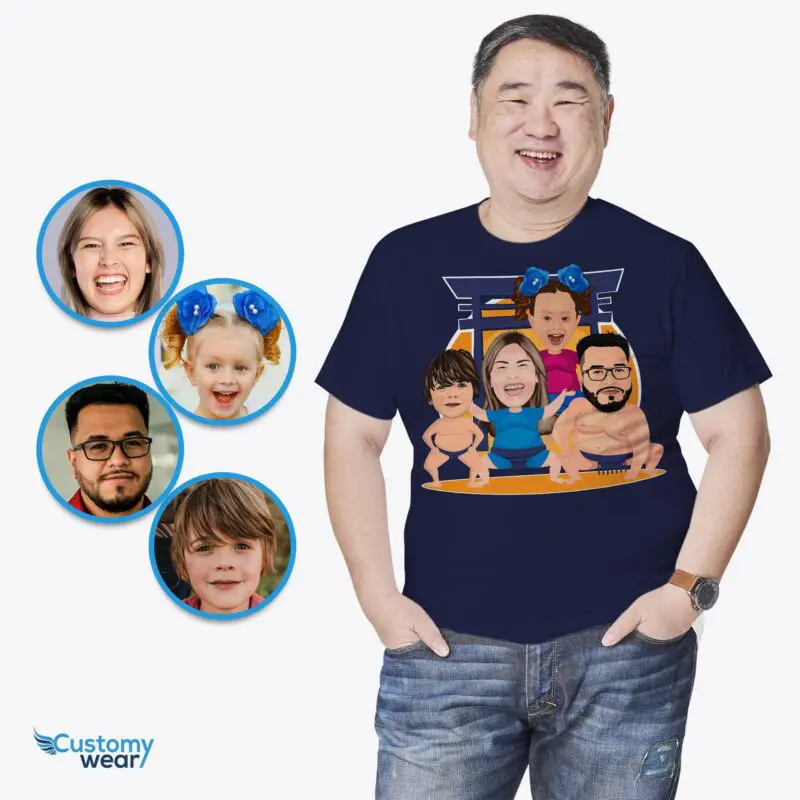 Transform Your Family Photo into Custom Sumo Family Tee | Japanese Harajuku Shirt Adult shirts www.customywear.com