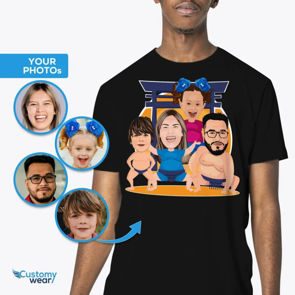 Transform Your Family Photo into Custom Sumo Family Tee | Japanese Harajuku Shirt Adult shirts www.customywear.com