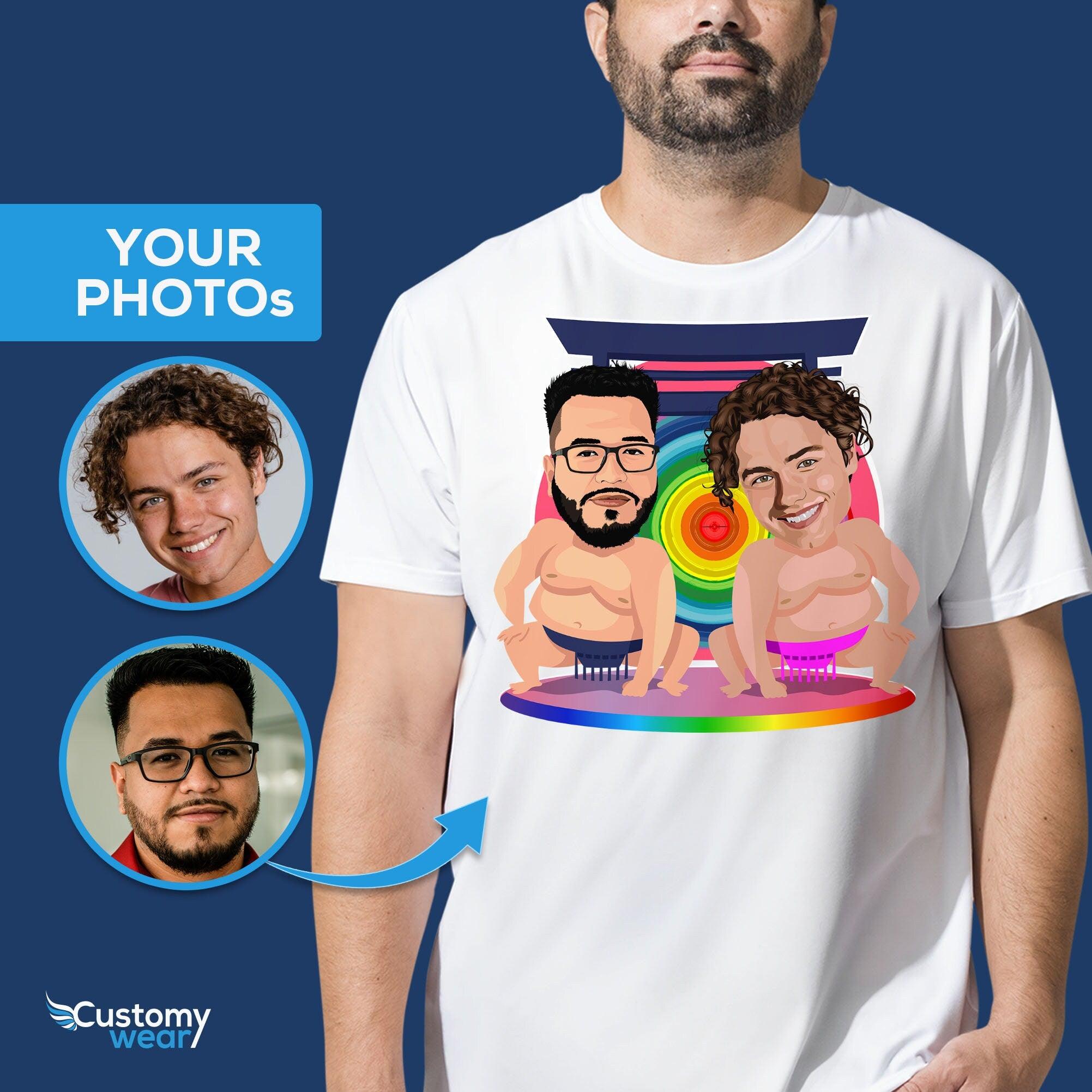 Персонализированная рубашка сумо | Изготовленная на заказ футболка для гей-сумо  | Японский забавный подарок для геев — Customywear