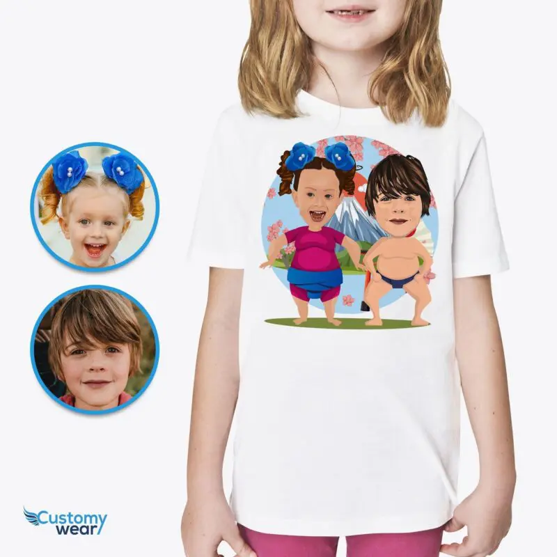 Personalized Sumo Siblings Tee | Custom Youth Japanese Gift | Big Sister – Little Sister Shirt Axtra - ALL vector shirts - male www.customywear.com