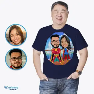 Personalized Superhero Couples Shirts – Transform Your Photos into Custom Tees Adult shirts www.customywear.com