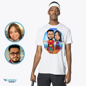 Personalized Superhero Couples Shirts – Transform Your Photos into Custom Tees Adult shirts www.customywear.com