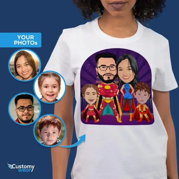 Transform Your Family into Superheroes | Custom Superhero Family Tee Set Adult shirts www.customywear.com