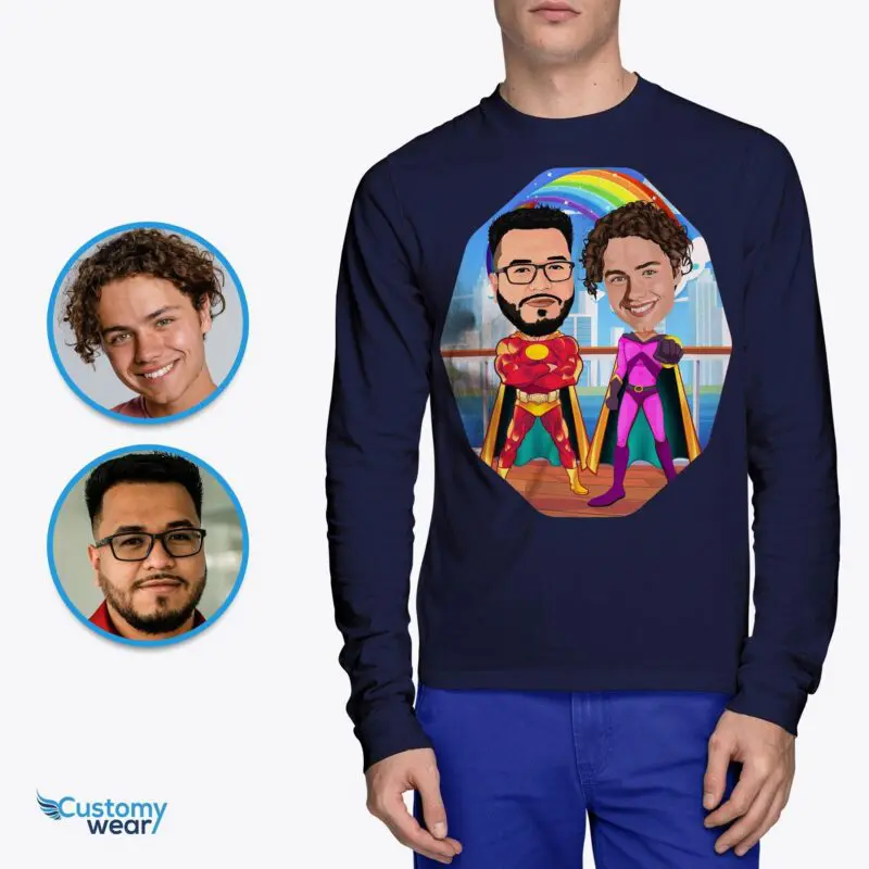 Personalized Superhero Shirt | Custom Hero Tee | Gay Boyfriend Bestfriend Gift Axtra – Superhero – men www.customywear.com