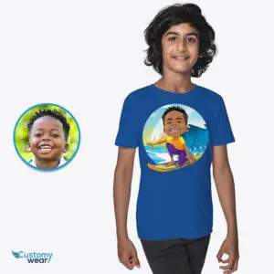 Personalized Surfing Boy Shirt – Turn Your Photo into a Custom Ocean Wave Tee Axtra - Surfing tees www.customywear.com