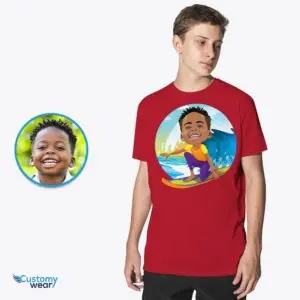 Personalized Surfing Boy Shirt – Turn Your Photo into a Custom Ocean Wave Tee Axtra - Surfing tees www.customywear.com