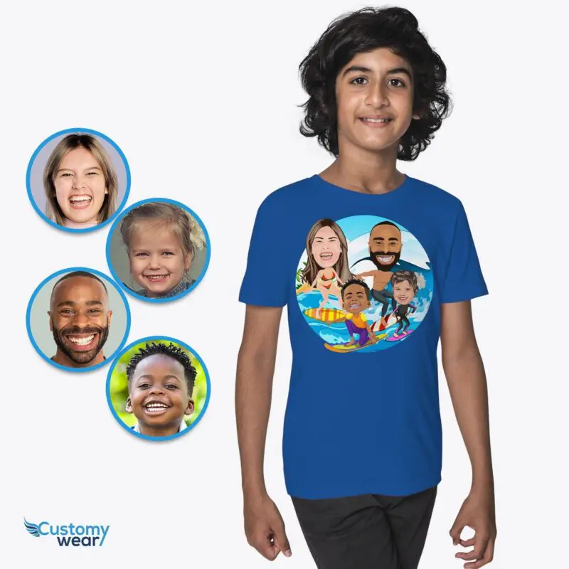 Personalized Youth Surfing Family Shirt | Summer Beach Tee | Custom Gifts for Kids Axtra - Surfing tees www.customywear.com