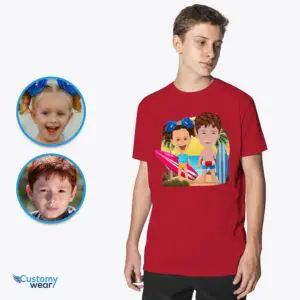 Custom Surfing Siblings Tee | Summer Adventure Shirt for Youth Axtra - ALL vector shirts - male www.customywear.com