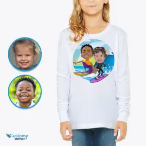 Custom Surfing Siblings Tee | Summer Surf Shirt for Girls Axtra - Surfing tees www.customywear.com