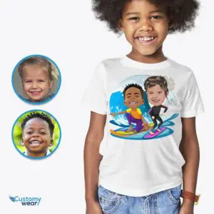 Custom Surfing Siblings Tee | Summer Youth Beach Shirt Axtra - Surfing tees www.customywear.com